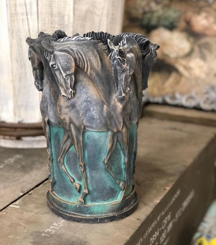 Atlı Vazo El Boyaması