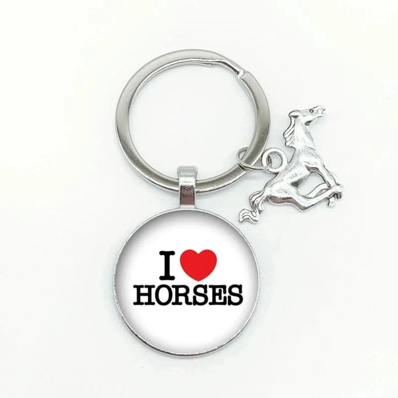 I Love Horses Keychain