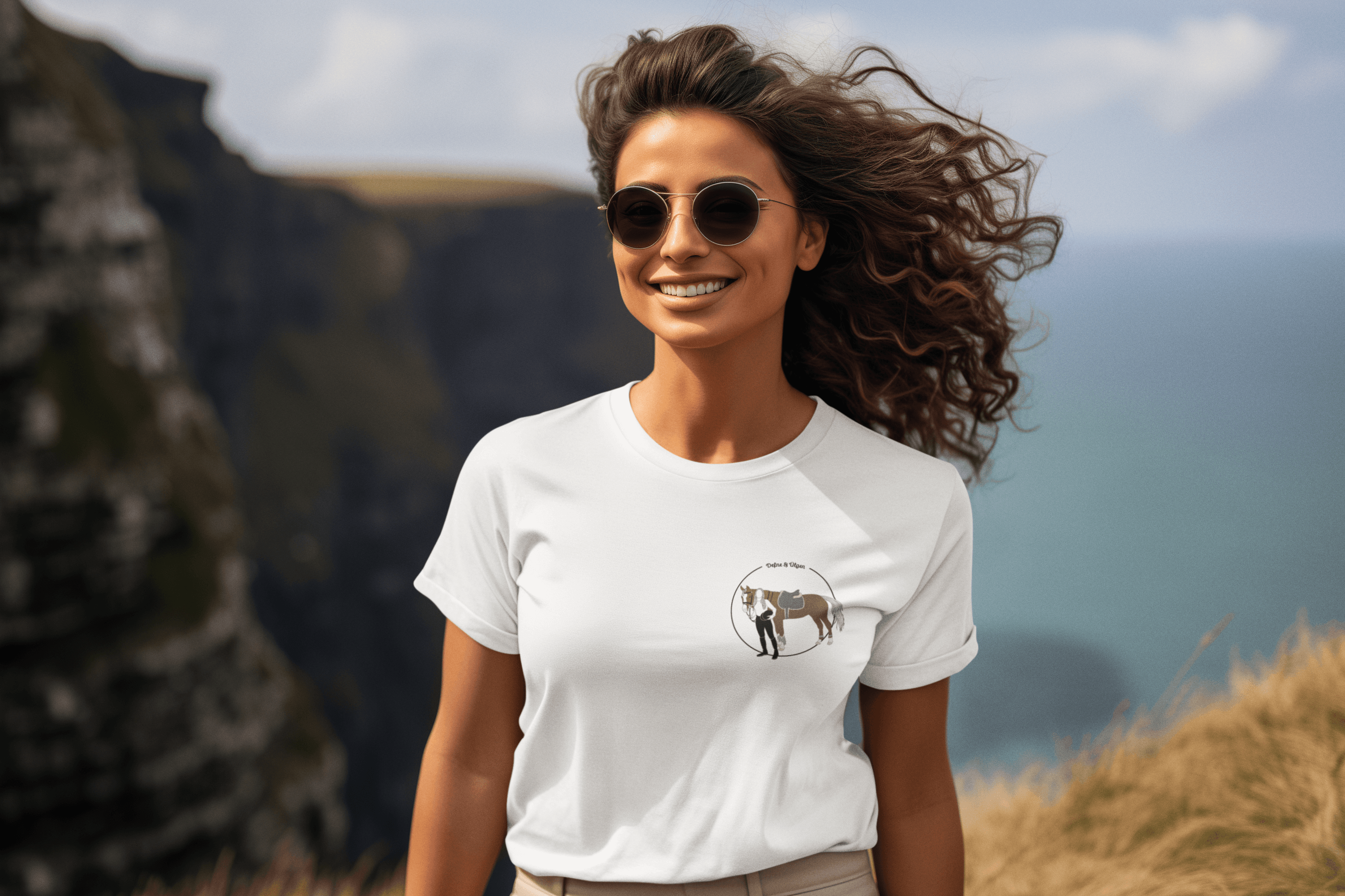 Kişiye Özel Çizgisel Tasarım Atlı Tişört - 4