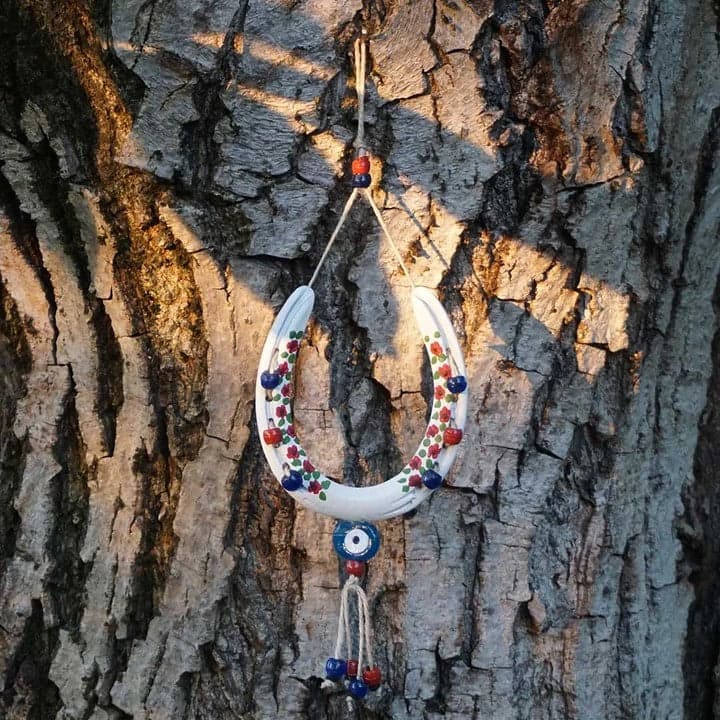 Çiçekli El Boyaması Dekoratif At Nalı