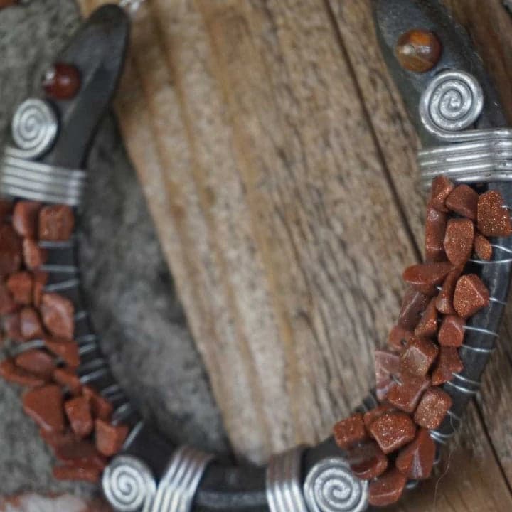 Kaplan Gözü Doğal Taşlı Dekoratif At Nalı - 2