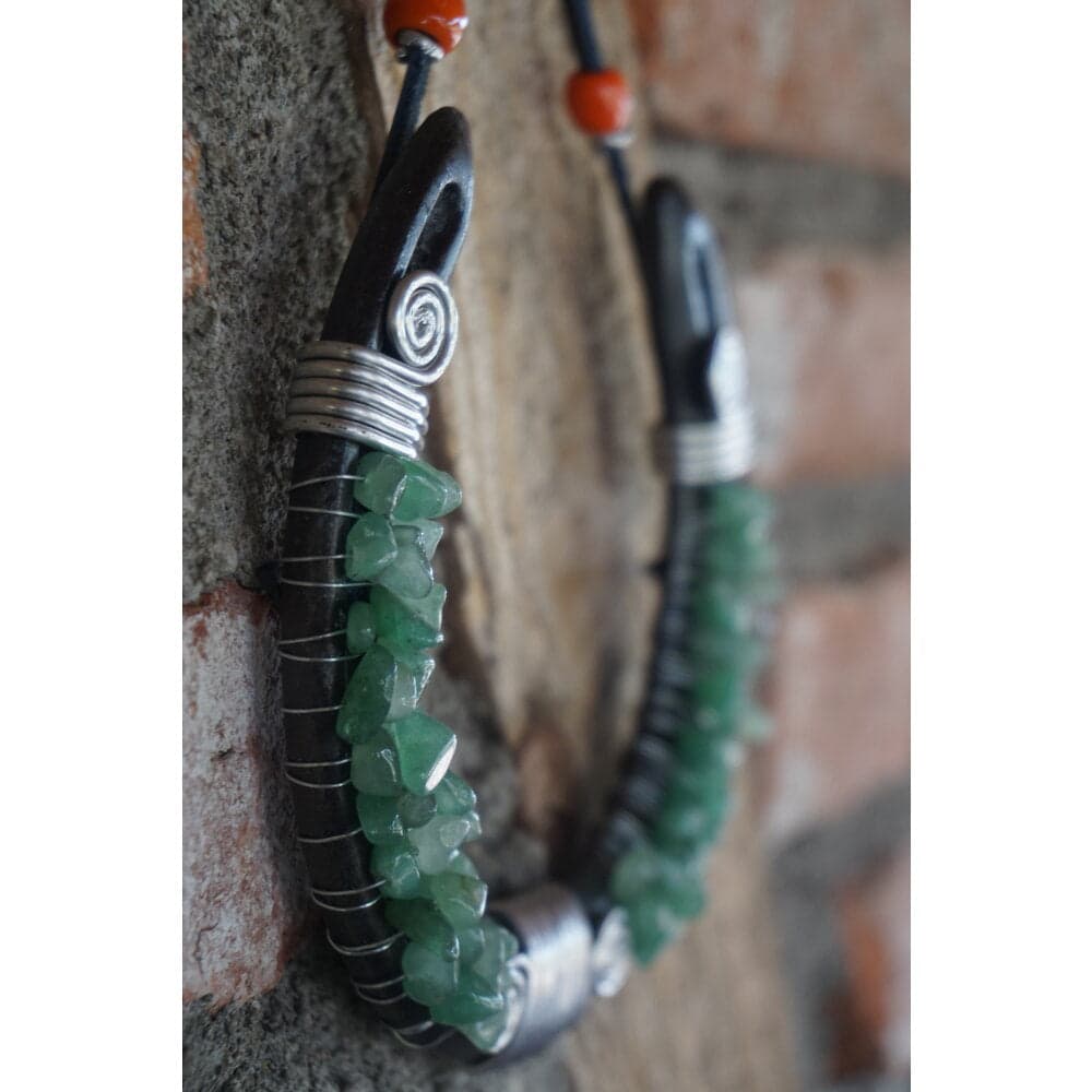 Yeşil Doğal Taşlı Dekoratif At Nalı - 3