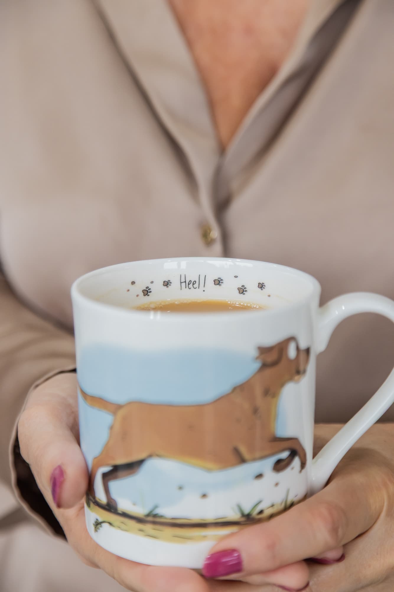 ‘Heel!’ Fine bone China Mug - 2