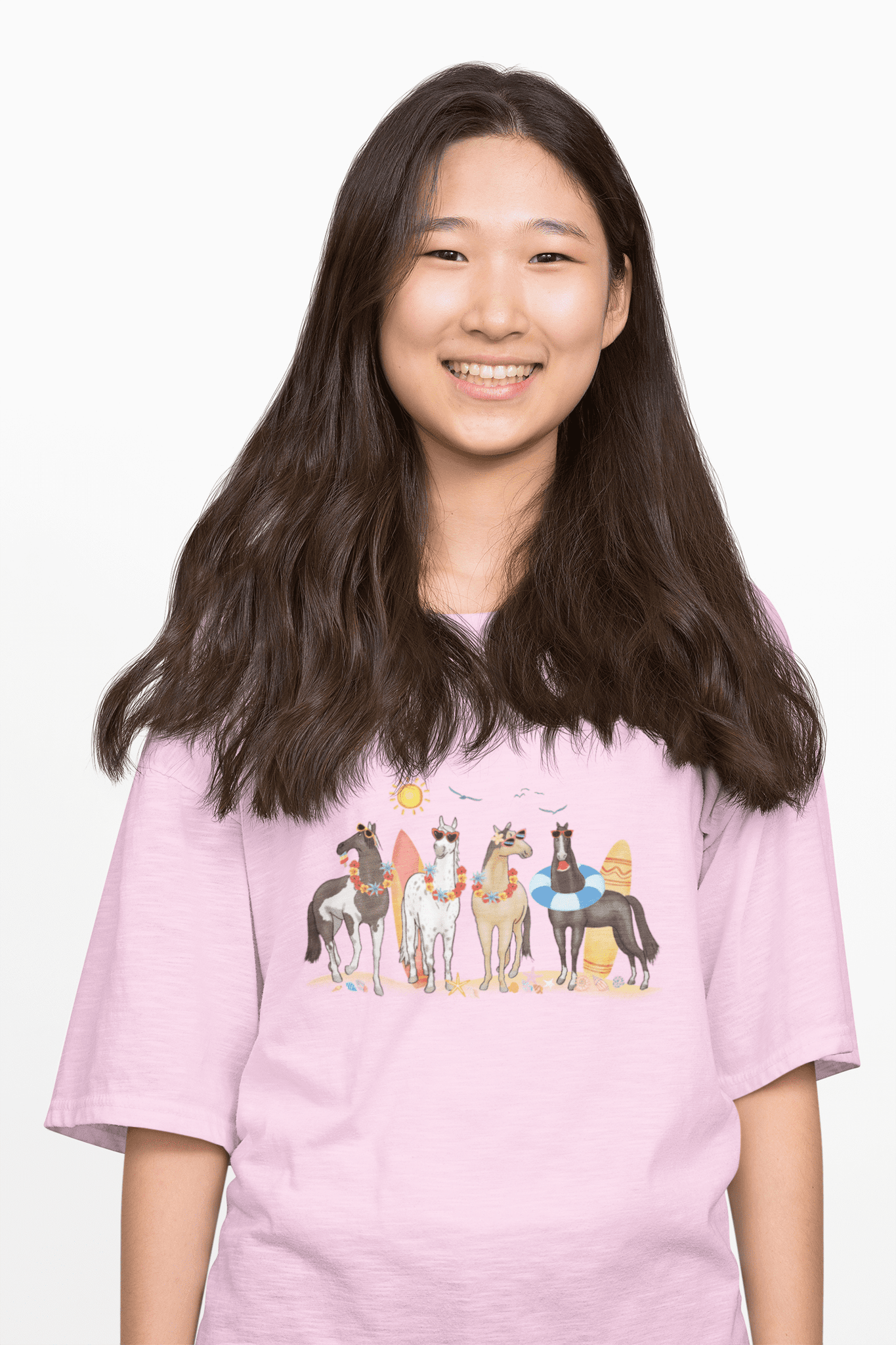 Horse Summer Pink Oversize T-shirt