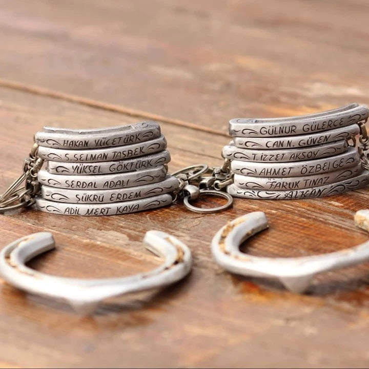 Personalized Named Horseshoe Recycled Keychain