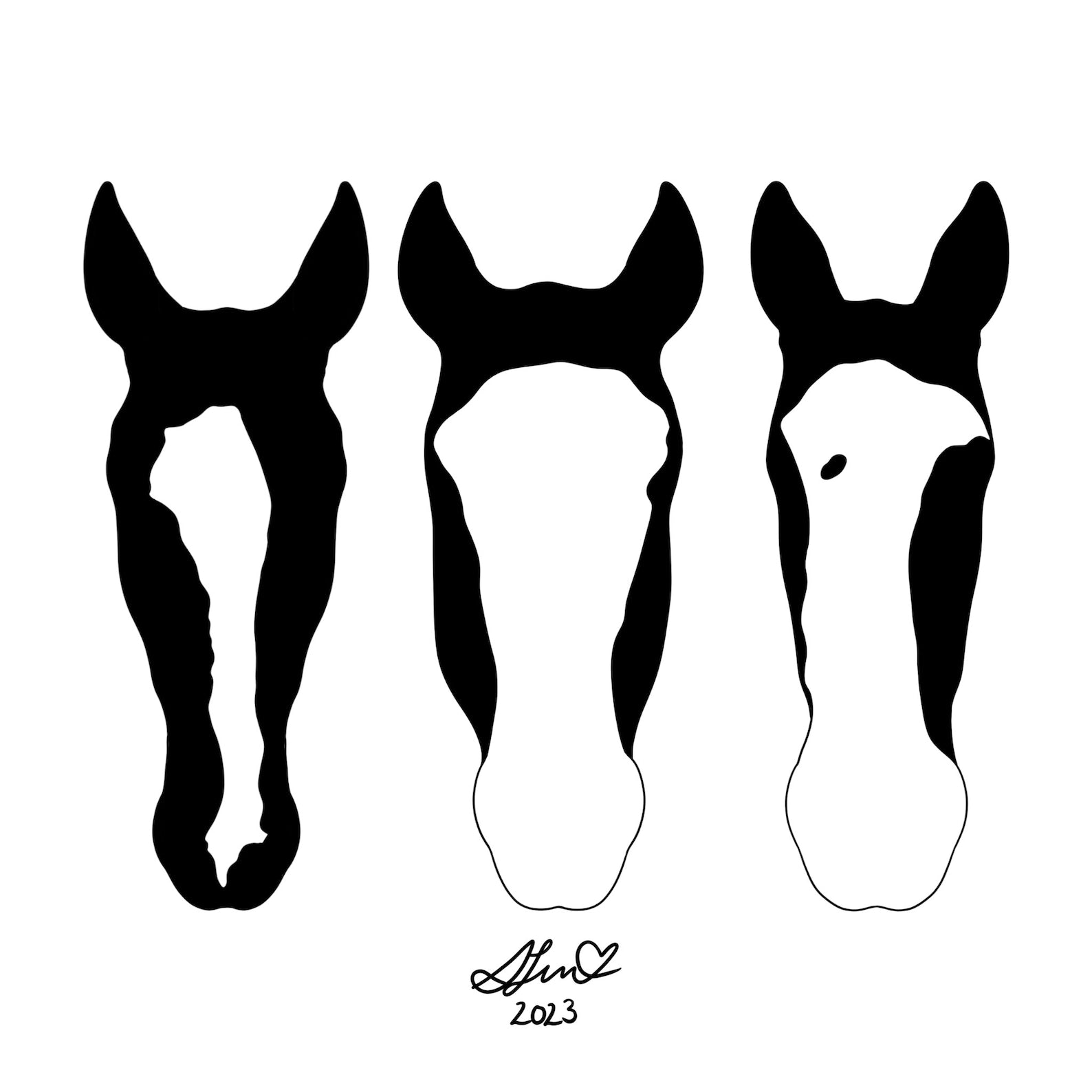 Custom Horse Silhouette | Custom Horse Markings | Horse Portrait | Digital Illustration | Custom Portrait | Digital Document ONLY