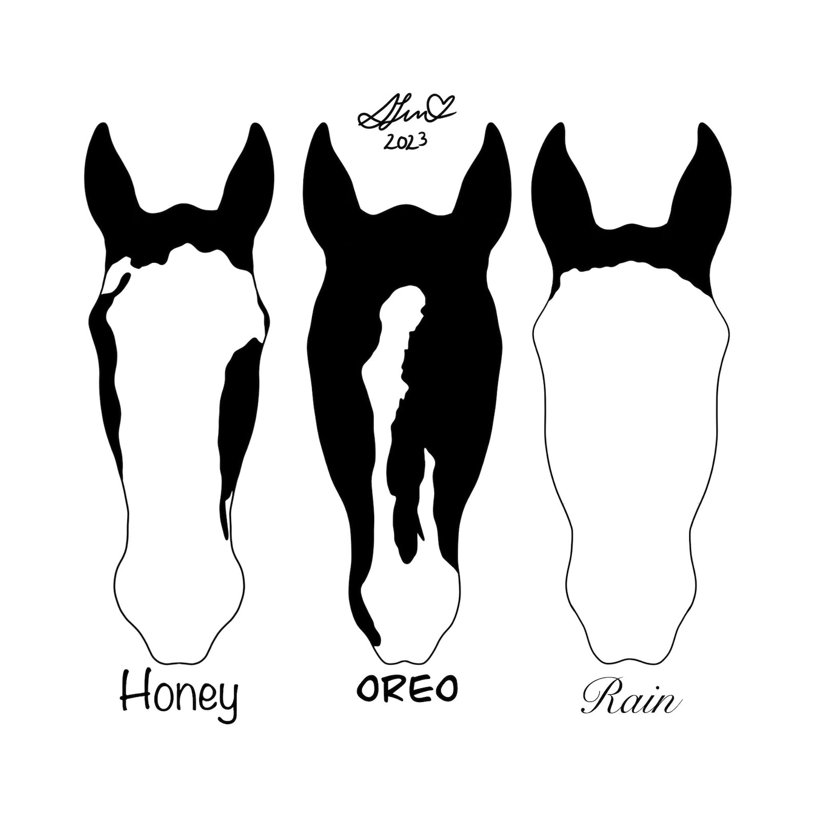 Custom Horse Silhouette | Custom Horse Markings | Horse Portrait | Digital Illustration | Custom Portrait | Digital Document ONLY