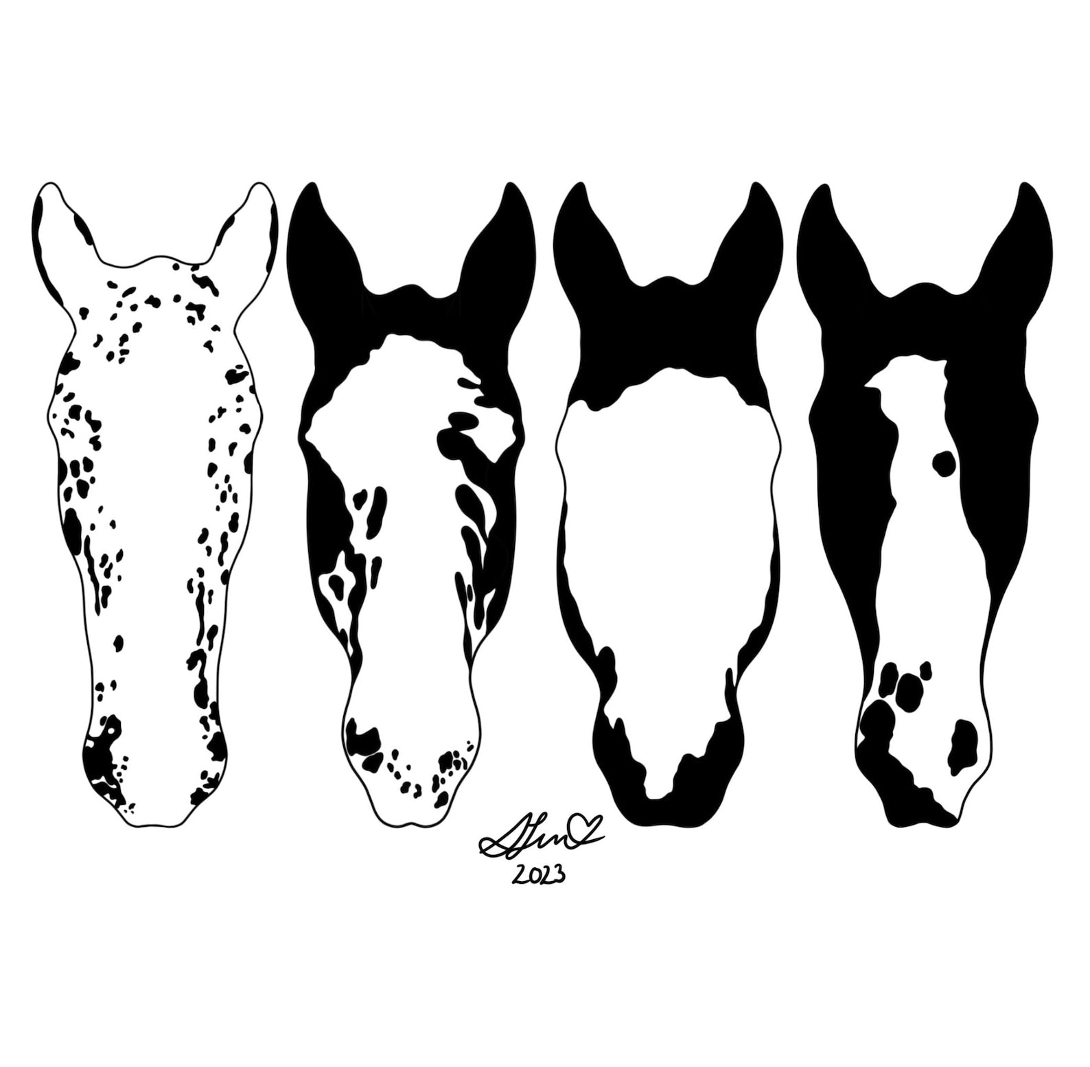 Custom Horse Silhouette | Custom Horse Markings | Horse Portrait | Digital Illustration | Custom Portrait | Digital Document ONLY